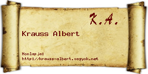 Krauss Albert névjegykártya