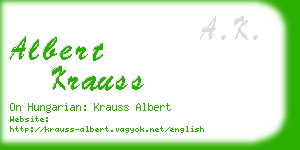 albert krauss business card